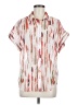 DKNY 100% Polyester Print White Short Sleeve Blouse Size M - photo 1