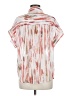 DKNY 100% Polyester Print White Short Sleeve Blouse Size M - photo 2