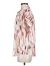 DKNY 100% Polyester Print White Short Sleeve Blouse Size M - photo 5