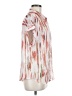 DKNY 100% Polyester Print White Short Sleeve Blouse Size M - photo 4