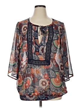 Black Rainn 3/4 Sleeve Blouse