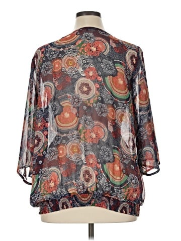 Black Rainn 3/4 Sleeve Blouse (view 2)