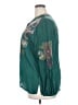 Johnny Was 100% Cupro Teal Long Sleeve Blouse Size XXL - photo 5