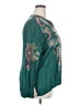 Johnny Was 100% Cupro Teal Long Sleeve Blouse Size XXL - photo 4