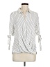BCBGeneration 100% Rayon Stripes Ivory 3/4 Sleeve Button-Down Shirt Size M (estimated) - photo 1