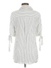 BCBGeneration 100% Rayon Stripes Ivory 3/4 Sleeve Button-Down Shirt Size M (estimated) - photo 2