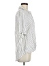BCBGeneration 100% Rayon Stripes Ivory 3/4 Sleeve Button-Down Shirt Size M (estimated) - photo 4