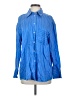 Zara Stripes Blue Long Sleeve Button-Down Shirt Size XS - photo 1