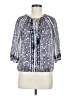 River Island Blue 3/4 Sleeve Blouse Size 6 - photo 1