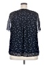 Halogen 100% Polyester Stars Blue Short Sleeve Blouse Size XXL - photo 2