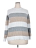 Pink Clover 100% Polyester Stripes Silver Pullover Sweater Size 2X - photo 1