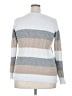 Pink Clover 100% Polyester Stripes Silver Pullover Sweater Size 2X - photo 2