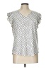 Adrianna Papell Polka Dots White Short Sleeve Blouse Size L - photo 1