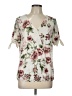 Naif Floral Ivory Short Sleeve Blouse Size L - photo 1