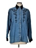 Classic Elements 100% Cotton Blue Long Sleeve Button-Down Shirt Size L - photo 1