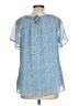 Unbranded Blue Short Sleeve Blouse Size L - photo 2