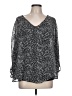 NY Collection 100% Polyester Silver Long Sleeve Blouse Size L - photo 1