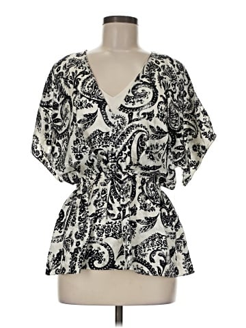 Alice + Olivia Short Sleeve Silk Top (view 1)