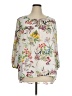 Spense 100% Polyester Floral Ivory 3/4 Sleeve Blouse Size 1X - photo 1