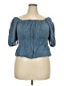 a.n.a. A New Approach Blue Short Sleeve Top Size 2X - photo 1
