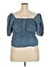a.n.a. A New Approach Blue Short Sleeve Top Size 2X - photo 2