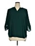 Chaus 100% Polyester Green 3/4 Sleeve Blouse Size 1X - photo 1
