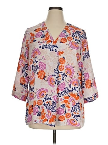 Rose + Olive 3/4 Sleeve Blouse (view 1)