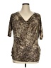 DressBarn Metallic Gold Short Sleeve Blouse Size XL - photo 1