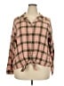 Mudd Plaid Pink Long Sleeve Blouse Size XXL - photo 1