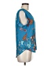Lily White Teal Short Sleeve Blouse Size M - photo 4