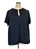 MICHAEL Michael Kors Blue Short Sleeve Blouse Size 2X - photo 1