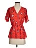 Sienna Sky 100% Polyester Red Short Sleeve Blouse Size S - photo 1