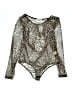 Charlotte Russe Animal Print Silver Bodysuit Size L - photo 1