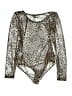 Charlotte Russe Animal Print Silver Bodysuit Size L - photo 2