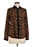 Zara Basic 100% Polyester Animal Print Brown Long Sleeve Blouse Size M - photo 1