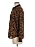 Zara Basic 100% Polyester Animal Print Brown Long Sleeve Blouse Size M - photo 5