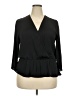 1.State 100% Polyester Black 3/4 Sleeve Blouse Size XXL - photo 1