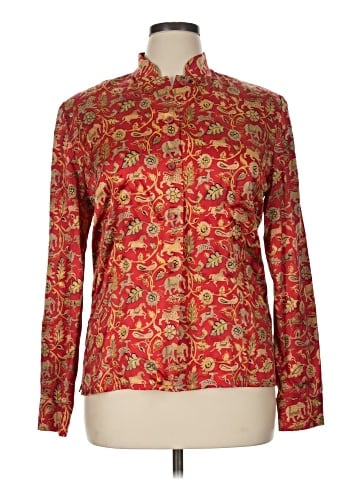 Carlisle Long Sleeve Silk Top (view 1)