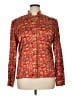 Carlisle 100% Silk Paisley Red Long Sleeve Silk Top Size 14 - photo 1
