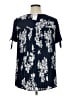 JM Collection Blue Short Sleeve Top Size XL (petite) - photo 2