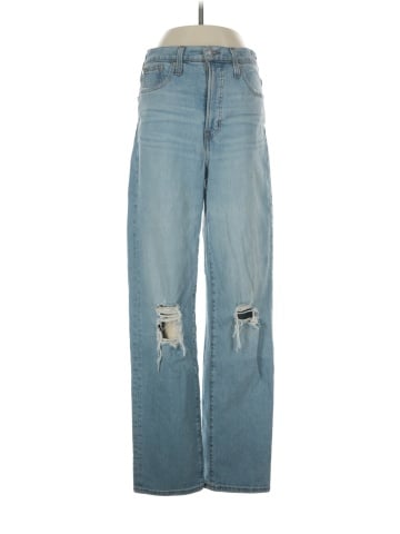 Madewell The Perfect Vintage Straight Jean in Danby Wash: Knee-Rip Edition (view 1)