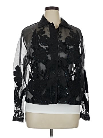 Sandy Starkman Long Sleeve Silk Top (view 1)