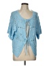 Umgee 100% Acrylic Blue Short Sleeve Blouse Size L - photo 1