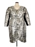 ELOQUII 100% Polyester Animal Print Silver Cocktail Dress Size 24 - photo 1