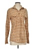 RSQ 100% Cotton Plaid Brown Long Sleeve Button-Down Shirt Size XS - photo 1