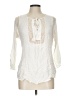 Signature Studio 100% Viscose Ivory Long Sleeve Blouse Size L - photo 1