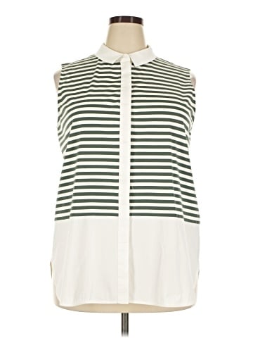 Lafayette 148 New York Sleeveless Button-Down Shirt (view 1)