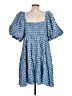 River Island Checkered-gingham Blue Casual Dress Size L - photo 2