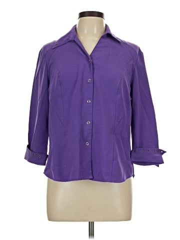 Kathy Che 3/4 Sleeve Button-Down Shirt (view 1)