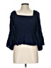 Angie 100% Rayon Blue 3/4 Sleeve Blouse Size L - photo 1